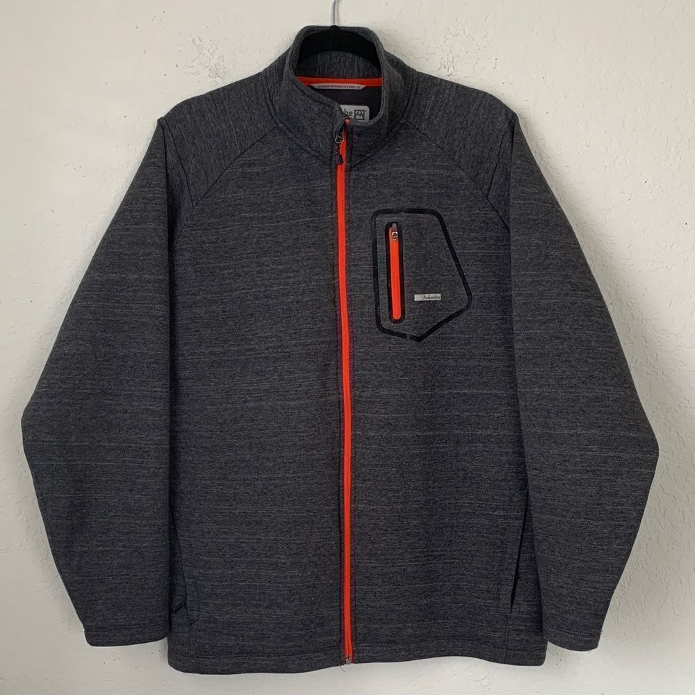 Avalanche Men’s Gray Full-Zip Jacket with Red Accents Pockets Size XL
